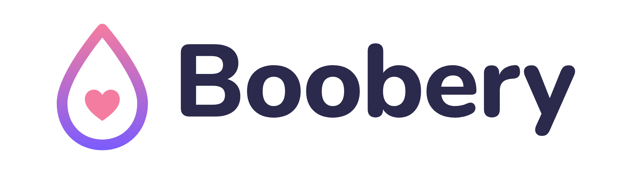 Boobery wordmark, ink on light