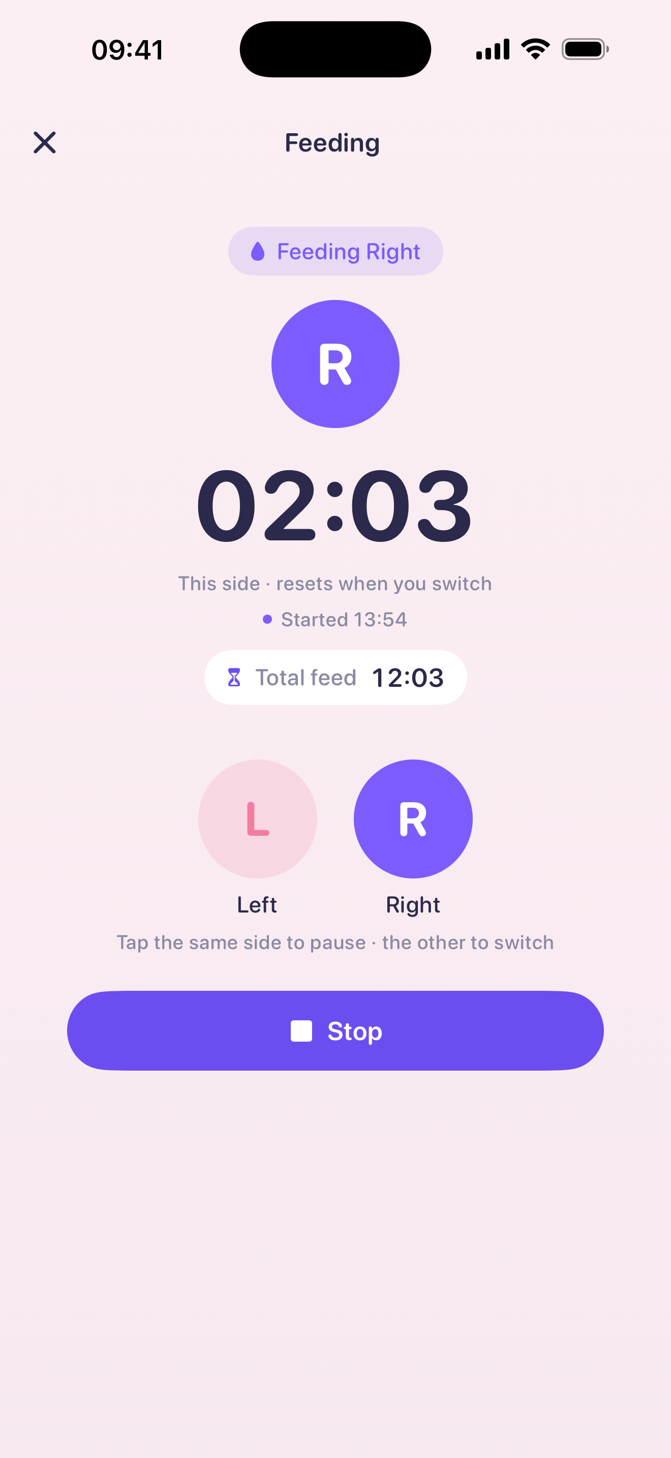 Boobery timer screen